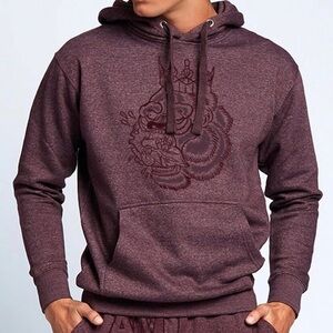 August McGregor Flocked Blood Hungry Gorilla Hoodie in Plum Purple men’s size XL
